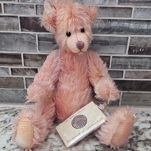 Vintage Pink Teddy Bear with Tag